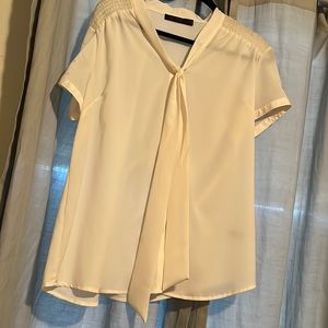 Mesh see through ivory top